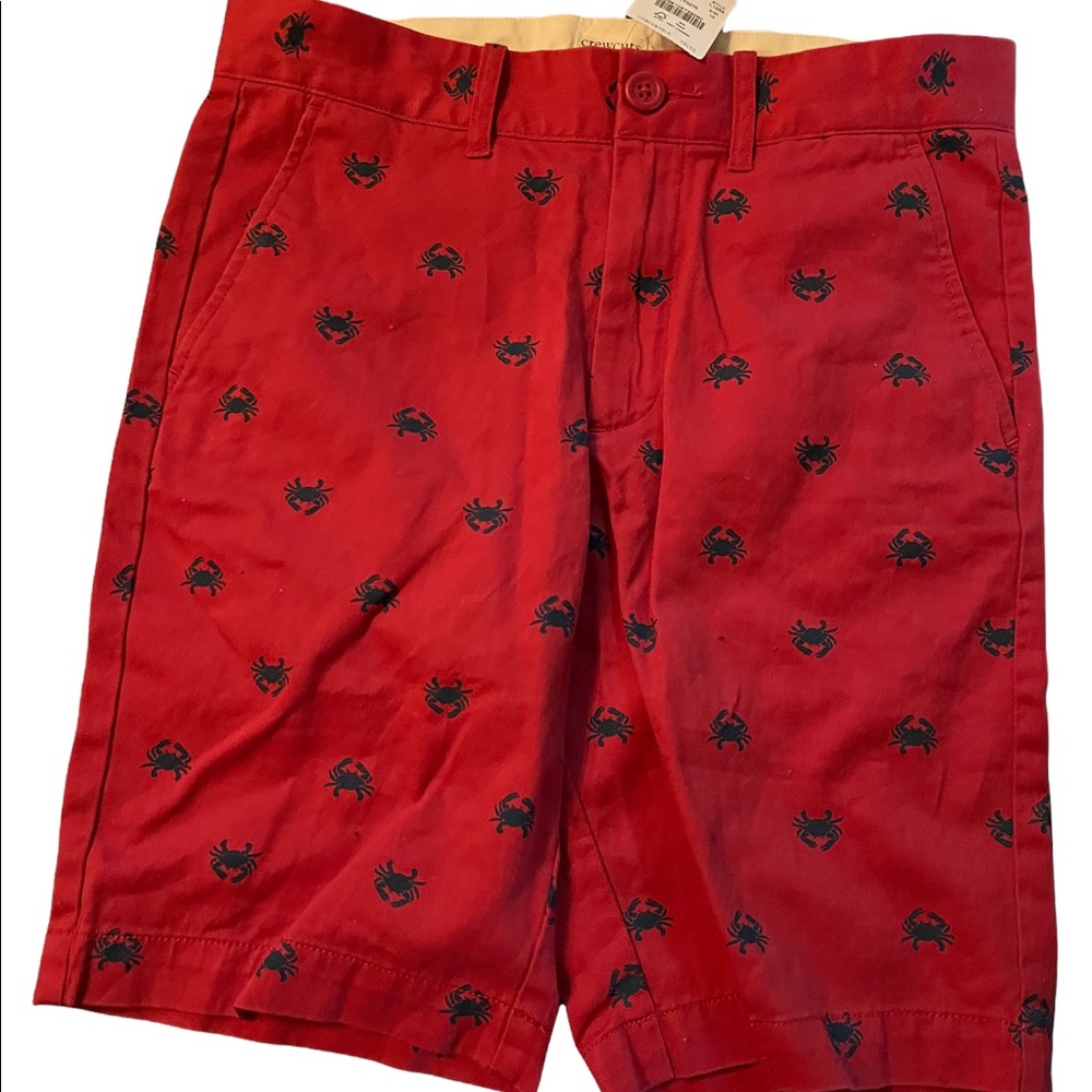 NWT Boys size 10 Crewcuts shirts red with blue crabs